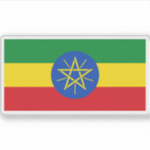 Vlag van de Federale Democratische Republiek Ethio Sticker (Voorkant)