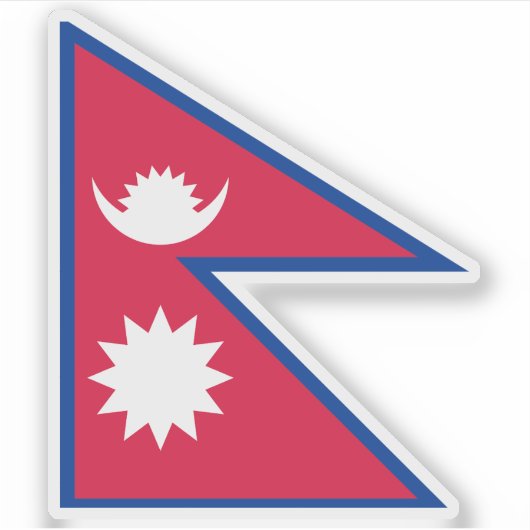 Vlag van de Federale Democratische Republiek Nepal Sticker (Voorkant)