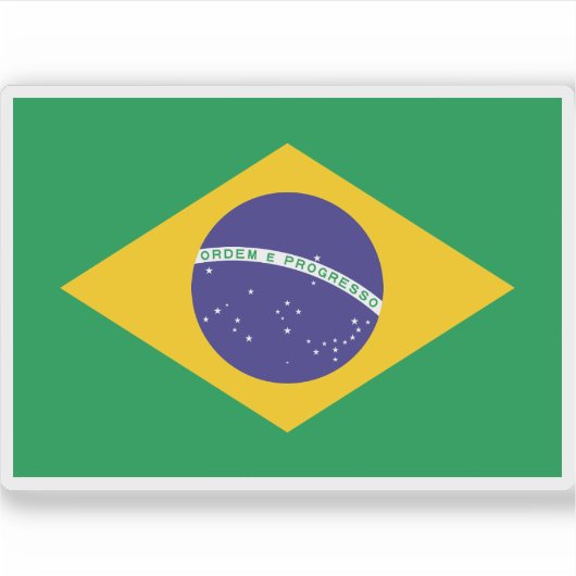 Vlag van de Federale Republiek Brazilië Sticker (Voorkant)