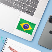 Vlag van de Federale Republiek Brazilië Sticker (Laptop met iPhone)