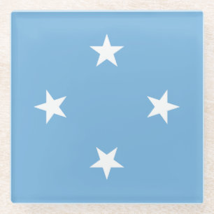 Vlag van de Federale Staten van Micronesia Glazen Onderzetter