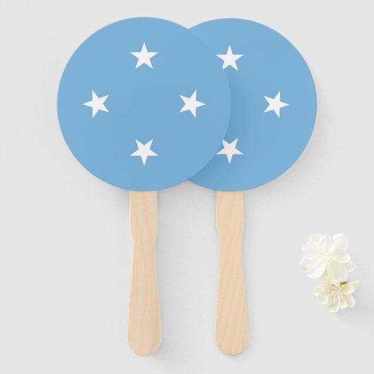 vlag van de Federale Staten van Micronesia Handwaaier (Voorkant en achterkant)