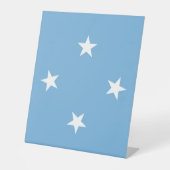 vlag van de Federale Staten van Micronesia Reclamebord Met Voetstuk (Voorkant)