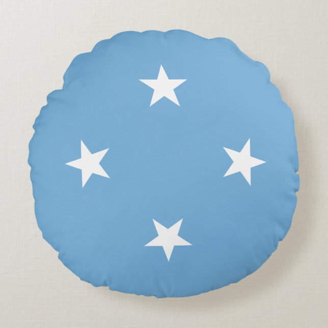 Vlag van de Federale Staten van Micronesia Rond Kussen (Voorkant)