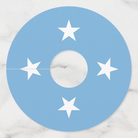 vlag van de Federale Staten van Micronesia Wijnglaslabel (Voorkant)