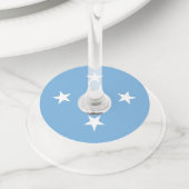 vlag van de Federale Staten van Micronesia Wijnglaslabel (Dichtbij)