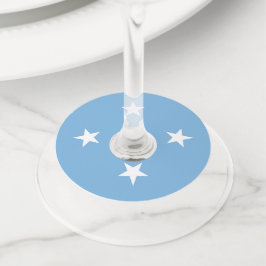 vlag van de Federale Staten van Micronesia Wijnglaslabel