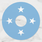 vlag van de Federale Staten van Micronesia Wijnglaslabel (Achterkant)