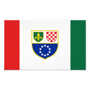 Vlag van de Federatie Bosnië en Herzegovina Foto Afdruk