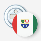 Vlag van de Federatie Bosnië-Herzegovina Button Flesopener (Voorkant)