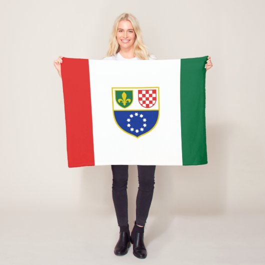 Vlag van de Federatie Bosnië-Herzegovina Fleece Deken (In situ)