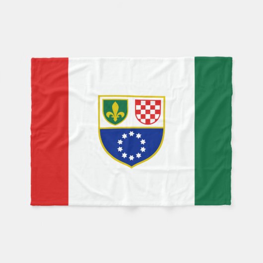Vlag van de Federatie Bosnië-Herzegovina Fleece Deken (Voorkant (Horizontaal))