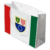 Vlag van de Federatie Bosnië-Herzegovina Groot Cadeauzakje (Achterkant Gekanteld)