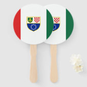 Vlag van de Federatie Bosnië-Herzegovina Handwaaier (Voorkant en achterkant)