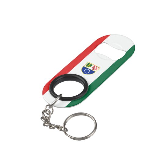 Vlag van de Federatie Bosnië-Herzegovina Mini Flessenopener (Achterkant Gekanteld)