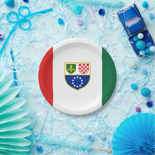 Vlag van de Federatie Bosnië-Herzegovina Papieren Bordje (Feest)