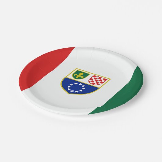 Vlag van de Federatie Bosnië-Herzegovina Papieren Bordje (Gekanteld)