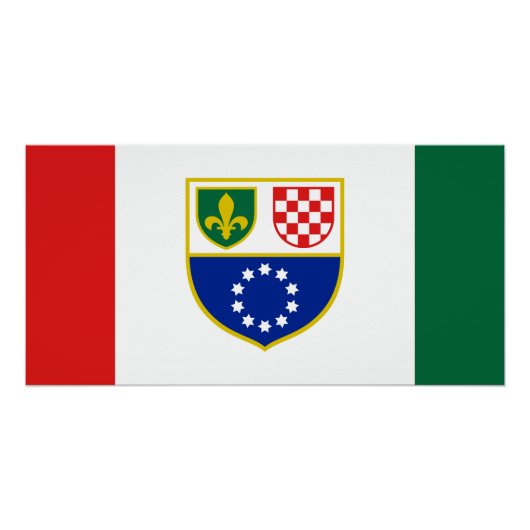 Vlag van de Federatie Bosnië-Herzegovina Perfect Poster (Voorkant)