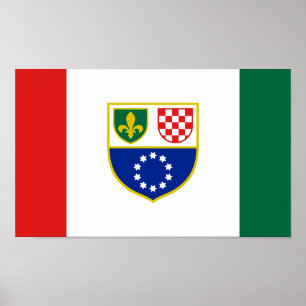 Vlag van de Federatie Bosnië-Herzegovina Poster