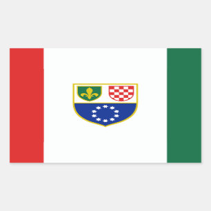 Vlag van de Federatie Bosnië-Herzegovina Rechthoekige Sticker