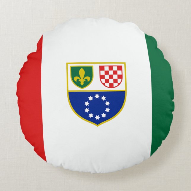 Vlag van de Federatie Bosnië-Herzegovina Rond Kussen (Voorkant)