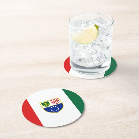 Vlag van de Federatie Bosnië-Herzegovina Ronde Kartonnen Onderzetter (Insitu)