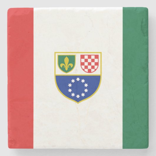 Vlag van de Federatie Bosnië-Herzegovina Stenen Onderzetter (Voorkant)