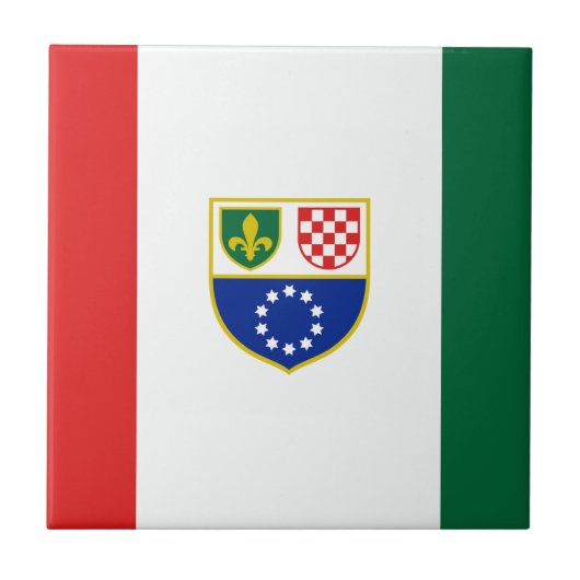 Vlag van de Federatie Bosnië-Herzegovina Tegeltje (Voorkant)
