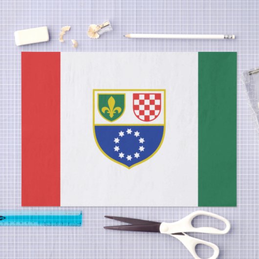 Vlag van de Federatie Bosnië-Herzegovina Tissuepapier (Craft)