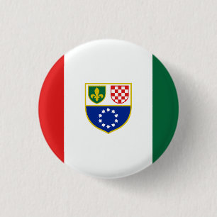 Vlag van de Federatie van Bosnië en Herzegovina Ronde Button 3,2 Cm