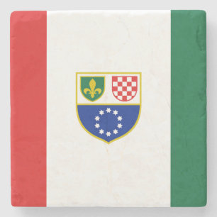 Vlag van de Federatie van Bosnië en Herzegovina Stenen Onderzetter