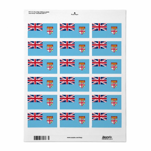 Vlag van de Fiji-labels Etiket (Full Sheet)