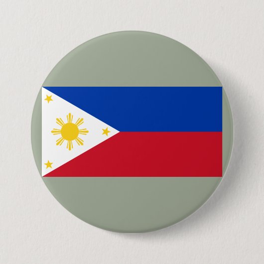 Vlag van de Filipijnen Ronde Button 7,6 Cm (Voorkant)