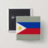 Vlag van de Filipijnen Vierkante Button 5,1 Cm (Voorkant /achterkant)