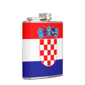 Vlag van de fles met vinylwikkel van Kroatië Heupfles (Rechts)