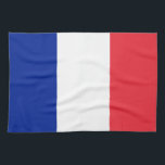 Vlag van de Franse keukenhanddoek<br><div class="desc">De nationale vlag van Frankrijk (in het Frans bekend als drapeau tricolore, drapeau français, en in het militair parlance, les couleurs) is een driekleurig driehoekje met drie verticale randen royal blue (heistanzijde), wit en rood. Het staat voor Engelstaligen bekend als de Franse Tricolor of gewoon de Tricolor. De koninklijke regering...</div>