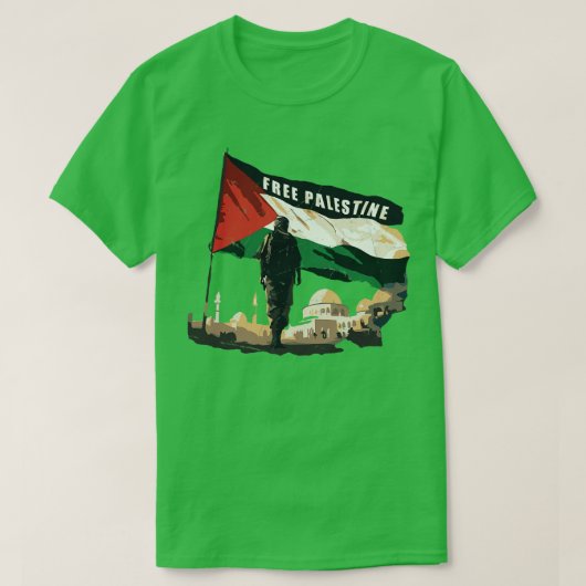 Vlag van de Free Gaza Retro Palestina T-shirt (Design voorkant)