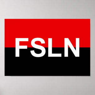 Vlag van de FSLN Poster