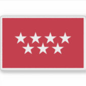 Vlag van de Gemeenschap van Madrid Sticker (Voorkant)