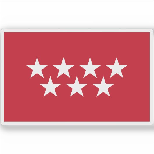 Vlag van de Gemeenschap van Madrid Sticker (Voorkant)