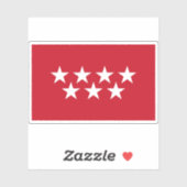Vlag van de Gemeenschap van Madrid Sticker (Vel)