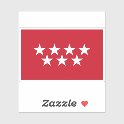 Vlag van de Gemeenschap van Madrid Sticker (Vel)