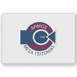 Vlag van de gemeente Mesa Geitonia, Cyprus Sticker