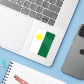 Vlag van de gemeente Planken, Liechtenstein Sticker (Laptop met iPhone)