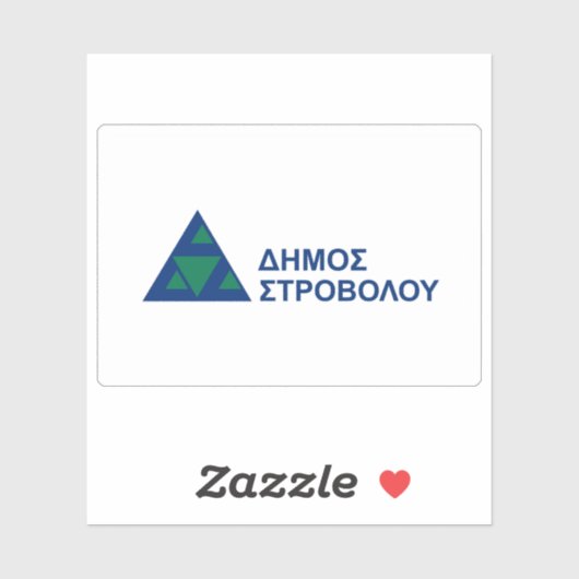 Vlag van de gemeente Strovolos, Cyprus Sticker (Vel)