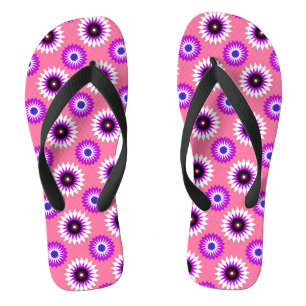 vlag van de genderfluidespride/roze bloempatroon teenslippers