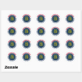 VLAG VAN DE GEORGIA PERZIK STAAT RONDE STICKER (Vel)