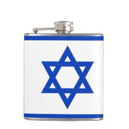 Vlag van de gevlekte erlenmeyer van Israël met vin Heupfles