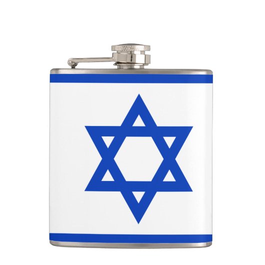 Vlag van de gevlekte erlenmeyer van Israël met vin Heupfles (Voorkant)