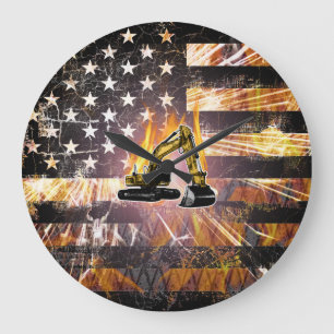 Vlag van de graafmachine grote klok